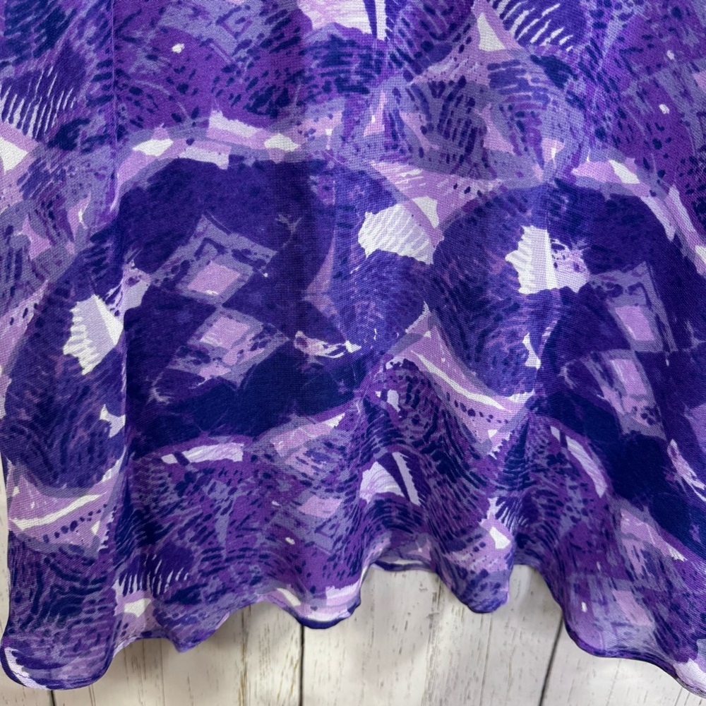 Coldwater Creek Reversible Purple Abstract Maxi Skirt Boho Artsy Lagenlook 8 - Picture 4 of 13
